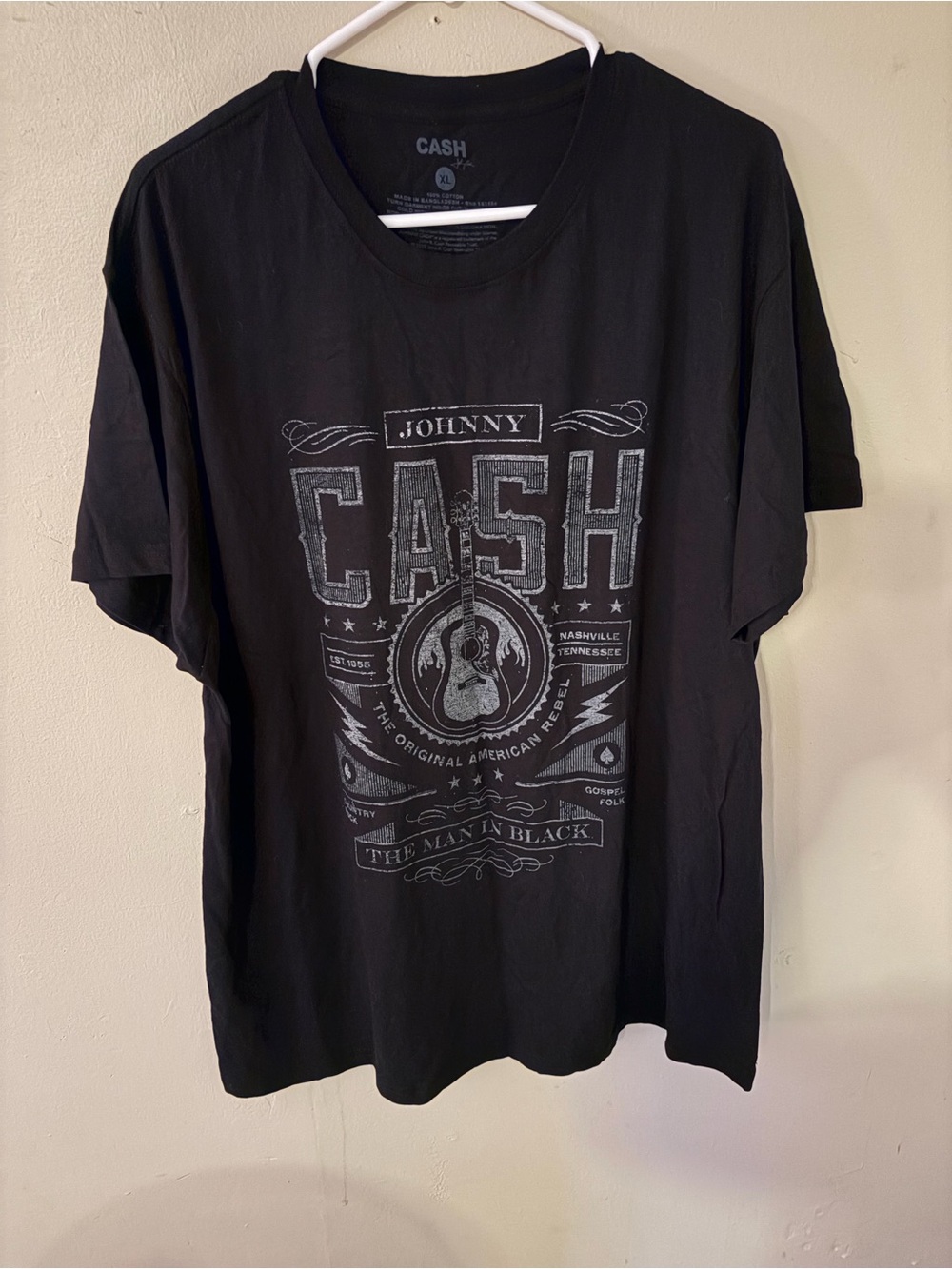 Johnny Cash Black Short Sleeve Graphic Tee